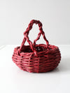 vintage red gathering basket