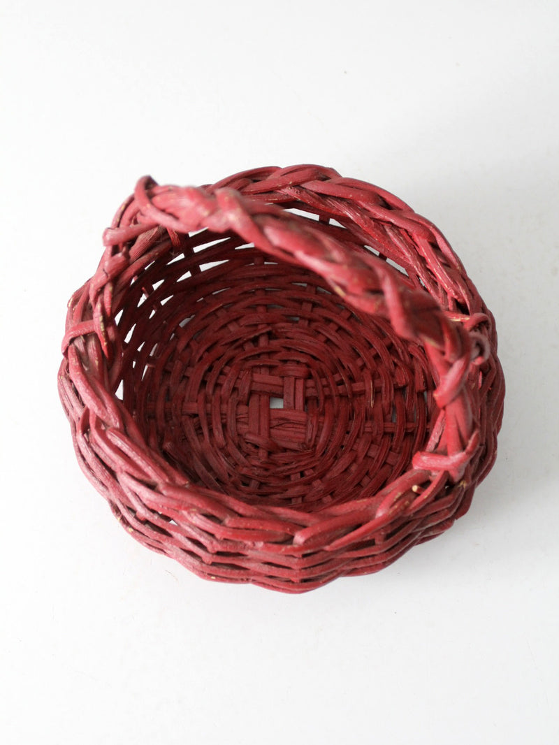 vintage red gathering basket