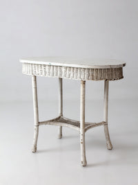 antique white wicker sunroom table