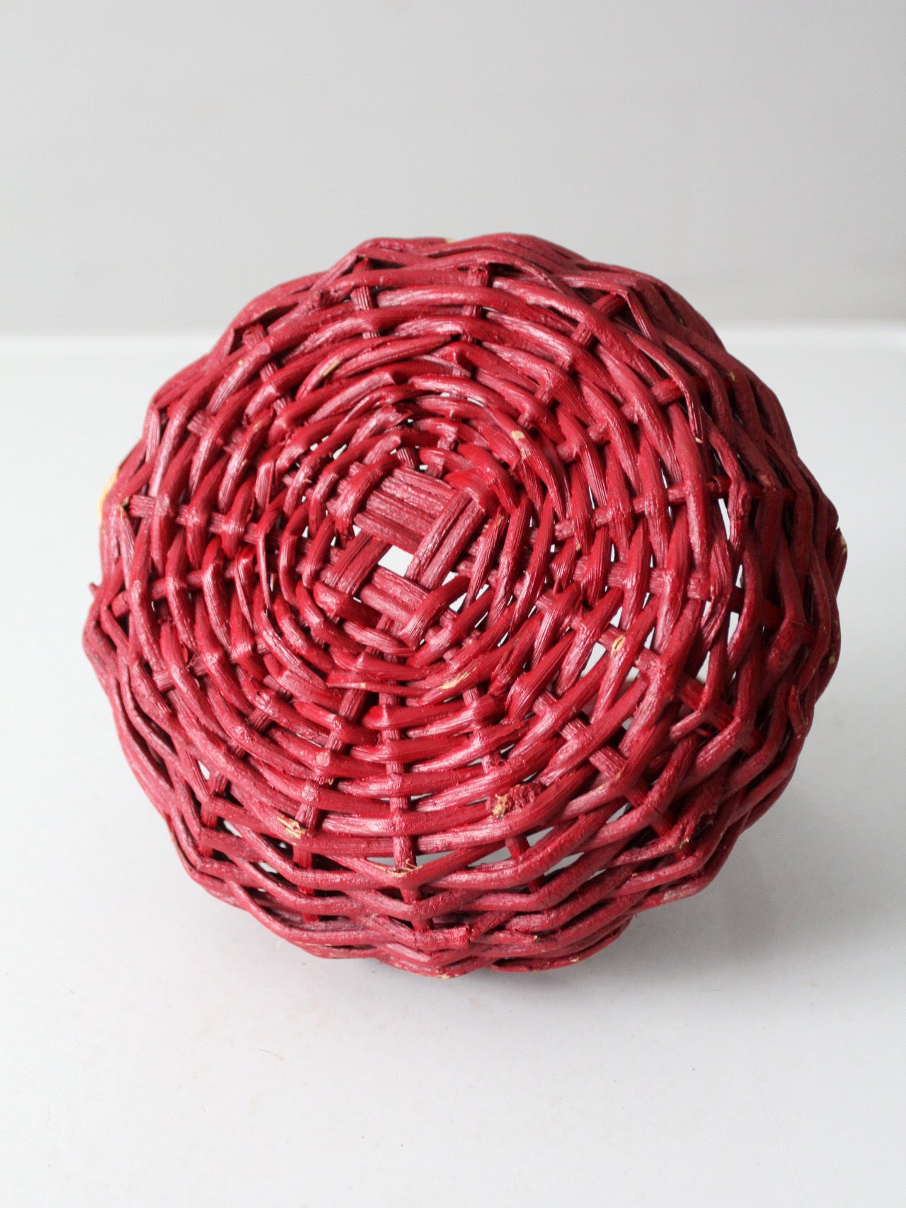 vintage red gathering basket