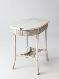 antique white wicker sunroom table