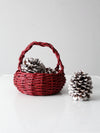 vintage red gathering basket