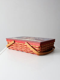 vintage Mindy Cain snowman Christmas basket