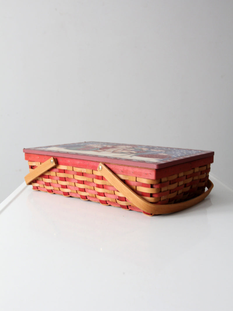 vintage Mindy Cain snowman Christmas basket