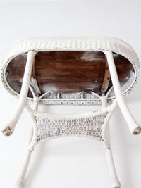 antique white wicker sunroom table