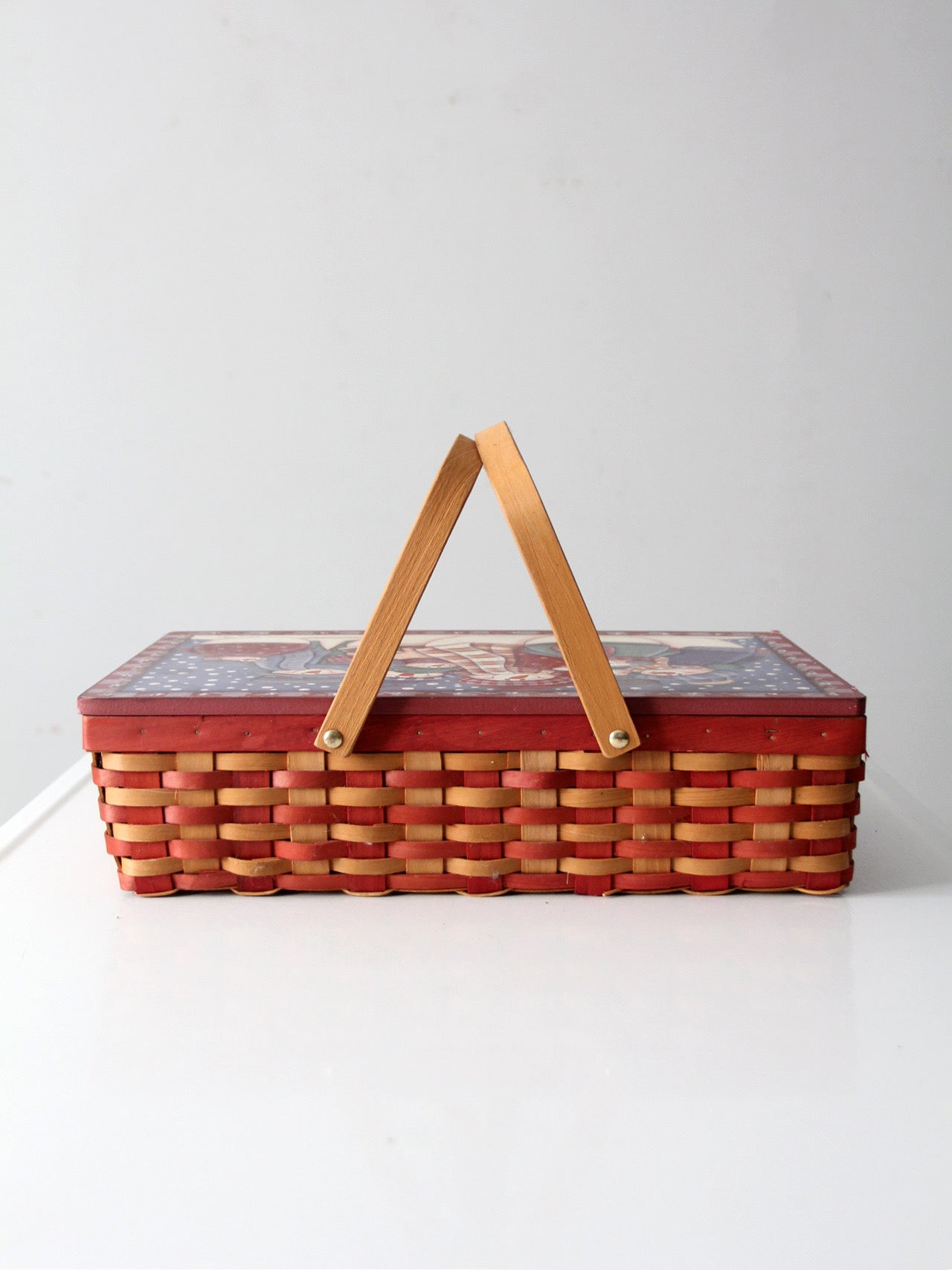 vintage Mindy Cain snowman Christmas basket