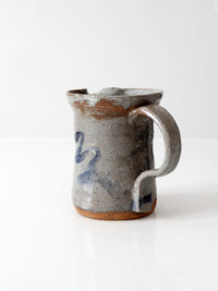 vintage handmade studio pottery pitcher