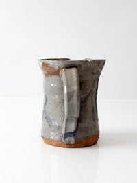 vintage handmade studio pottery pitcher