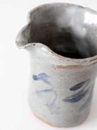 vintage handmade studio pottery pitcher