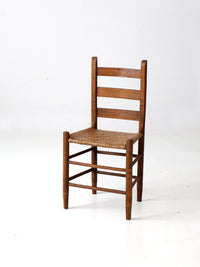 antique splint weave seat chair