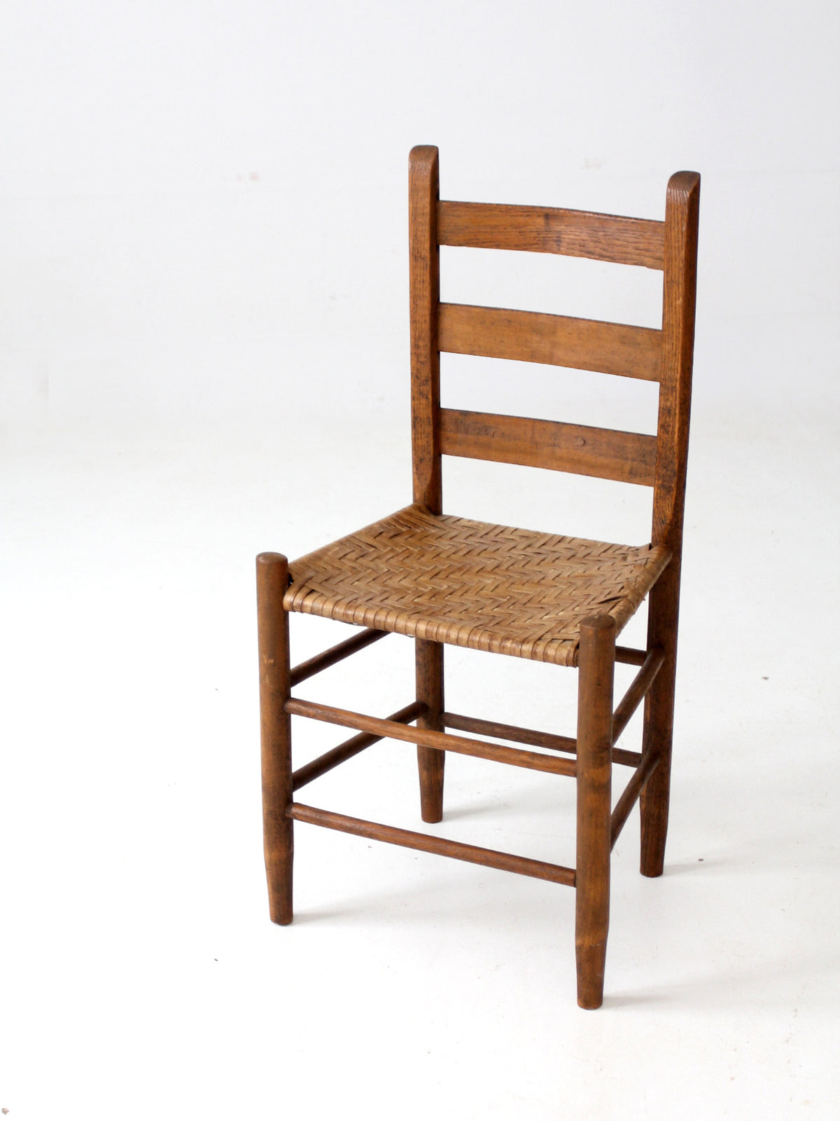 antique splint weave seat chair