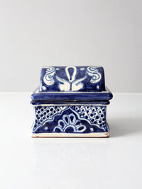 vintage Mexican Talavera style ceramic box