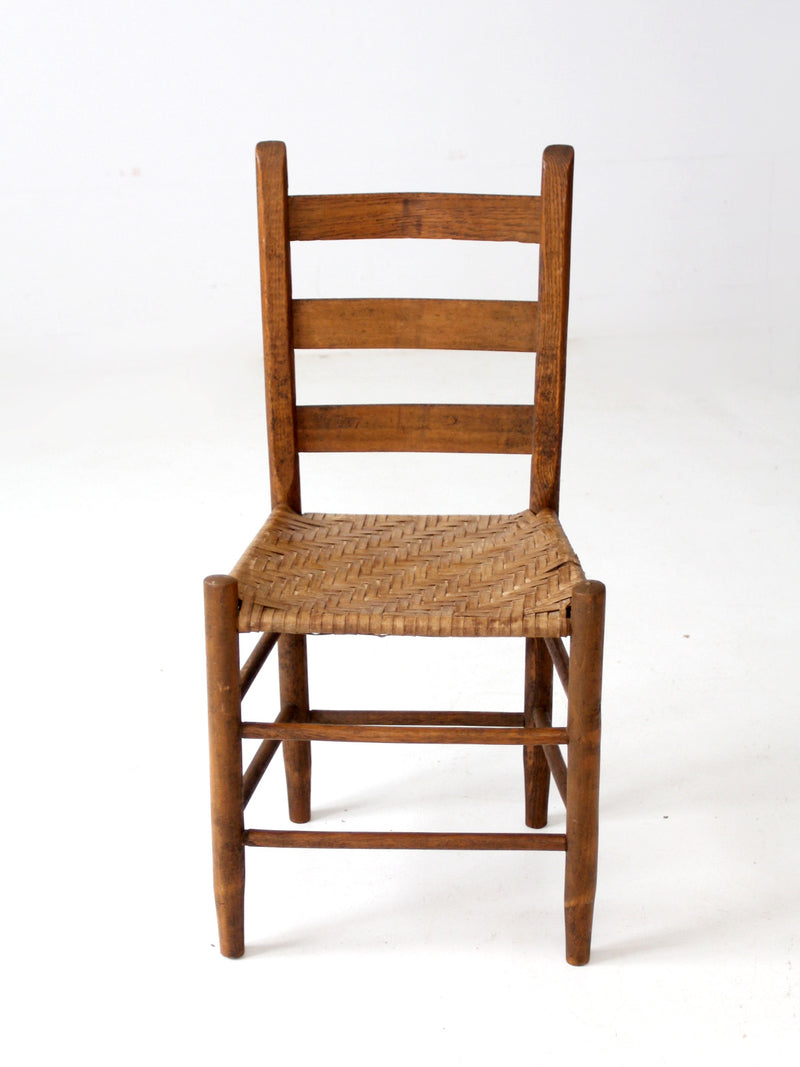 antique splint weave seat chair