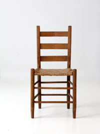 antique splint weave seat chair