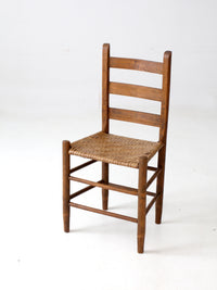 antique splint weave seat chair