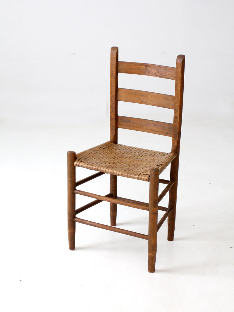 antique splint weave seat chair