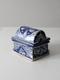 vintage Mexican Talavera style ceramic box