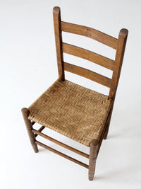 antique splint weave seat chair