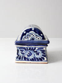 vintage Mexican Talavera style ceramic box