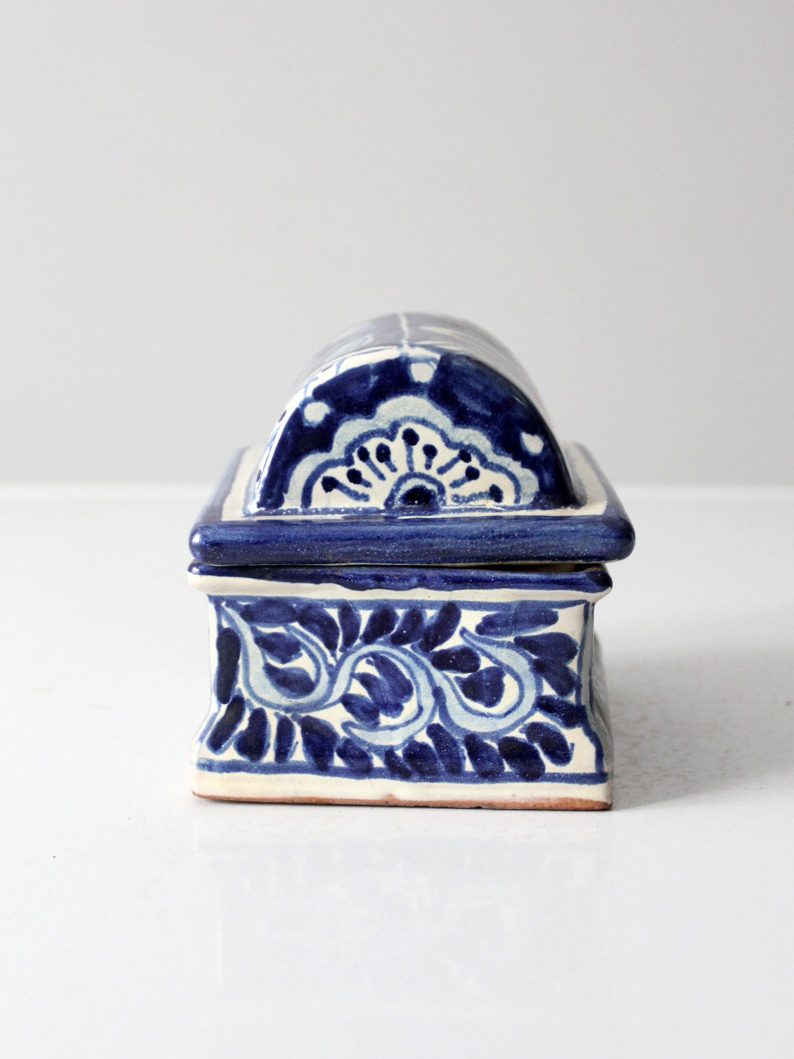 vintage Mexican Talavera style ceramic box