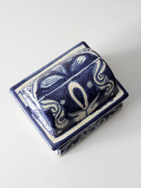 vintage Mexican Talavera style ceramic box