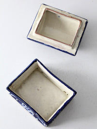 vintage Mexican Talavera style ceramic box