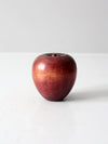 mid-century wooden apple paperweight