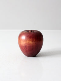 mid-century wooden apple paperweight