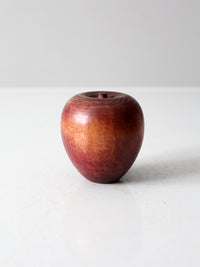 mid-century wooden apple paperweight