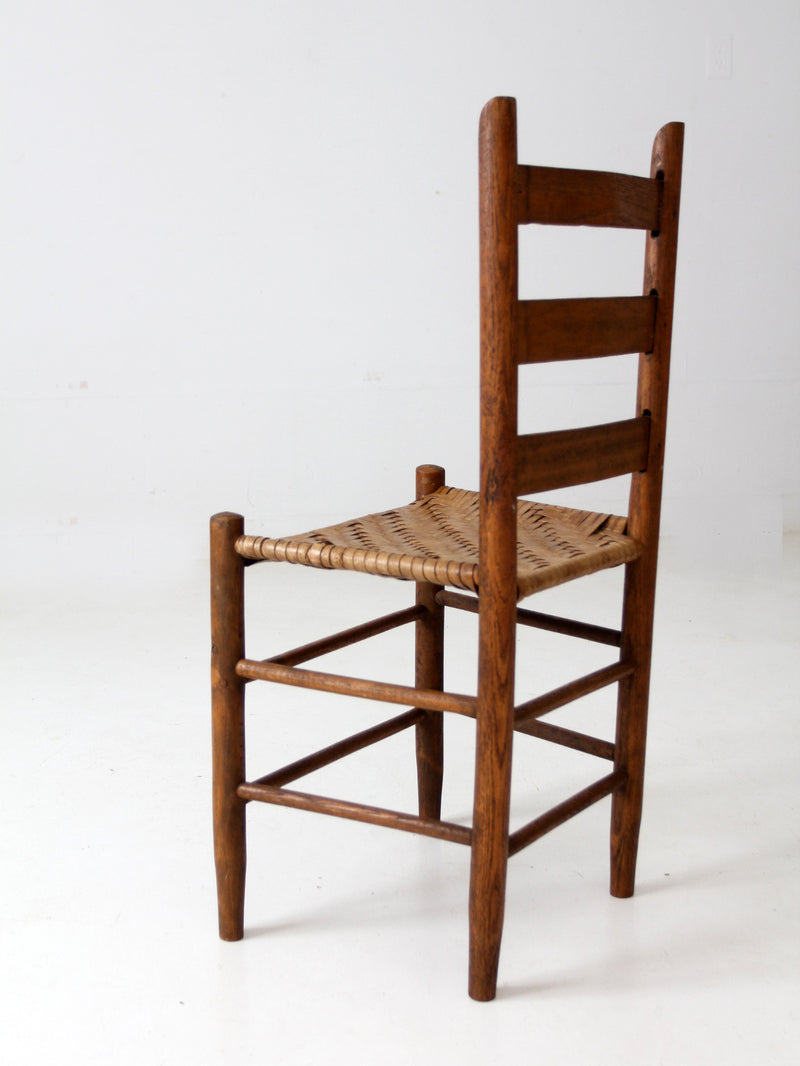 antique splint weave seat chair