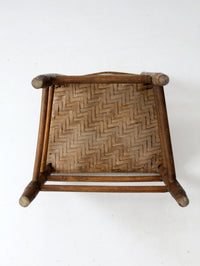 antique splint weave seat chair