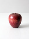mid-century wooden apple paperweight