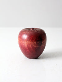 mid-century wooden apple paperweight