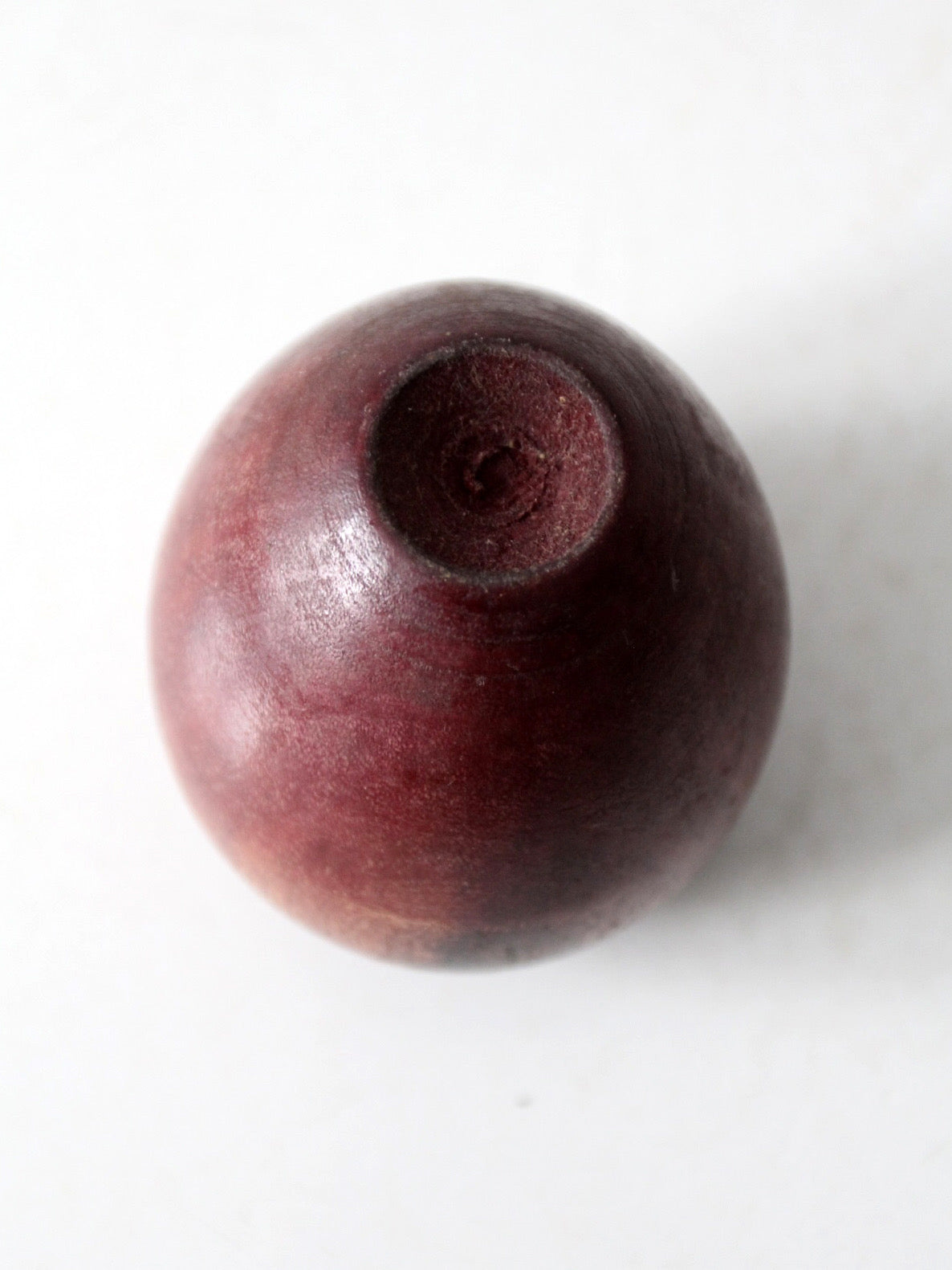 mid-century wooden apple paperweight
