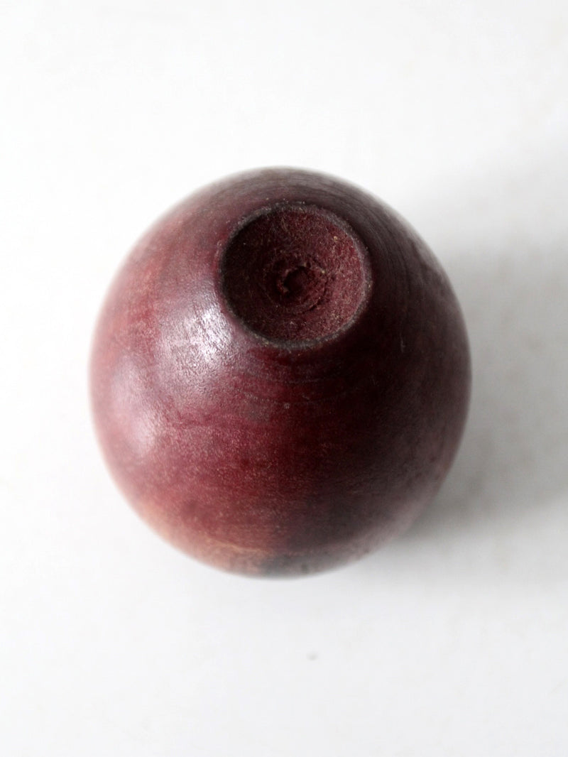 mid-century wooden apple paperweight