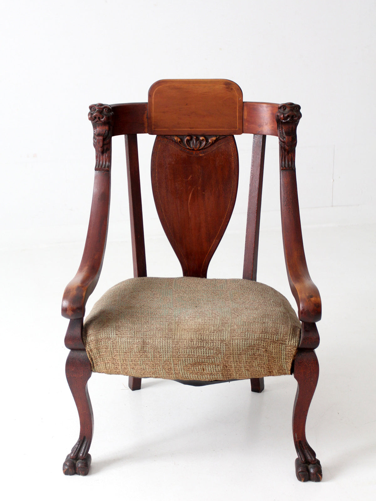 antique lion head claw foot chair