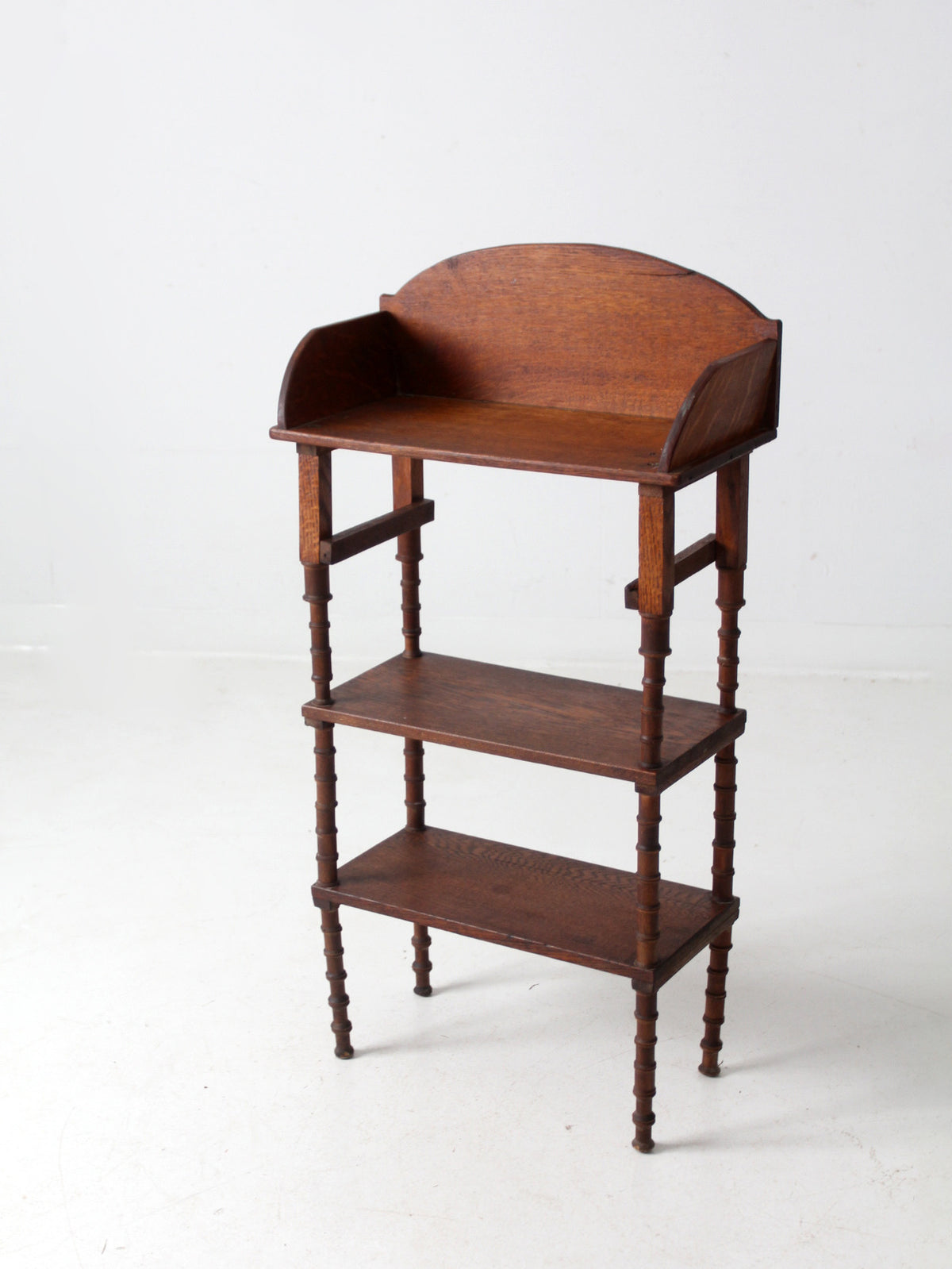 antique folk art spool etagere