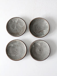 vintage small studio pottery plates set of 4