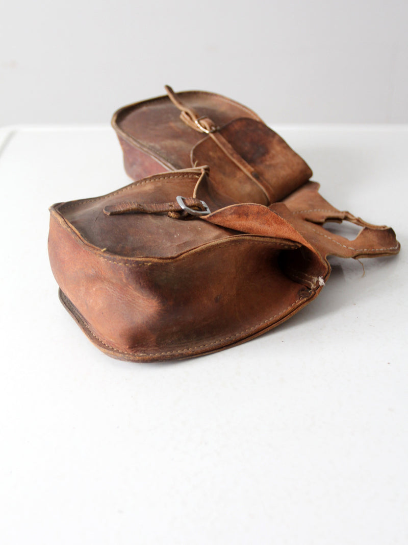 vintage leather horse saddle bags