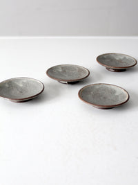 vintage small studio pottery plates set of 4