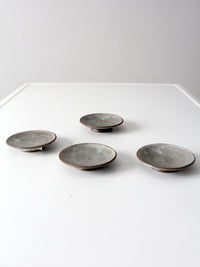 vintage small studio pottery plates set of 4