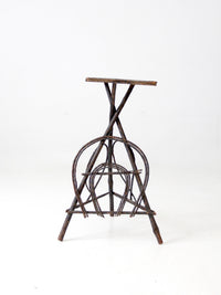 antique Adirondack twig side table with painted top