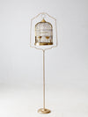 vintage brass bird cage with stand