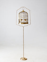 vintage brass bird cage with stand
