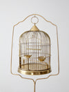 vintage brass bird cage with stand