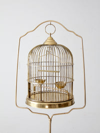 vintage brass bird cage with stand