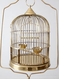 vintage brass bird cage with stand