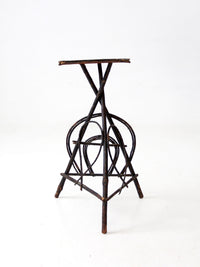 antique Adirondack twig side table with painted top