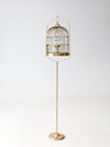 vintage brass bird cage with stand