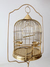 vintage brass bird cage with stand